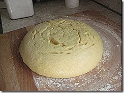 Challah dough, after rising